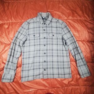 PAIGE Williams Plaid Button-Up Flannel Shirt in Aged Brown Mens Large MSRP: $198